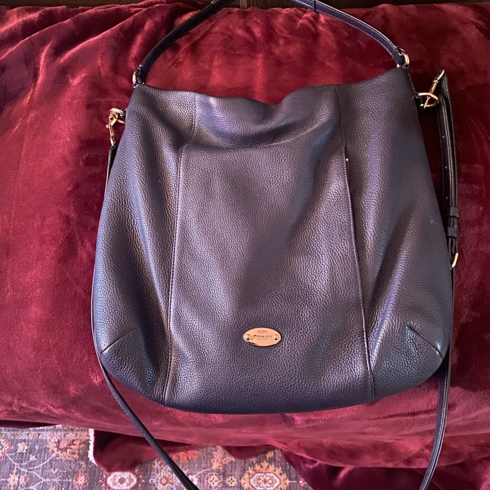Coach Navy Blue Leather Crossbody Bag.  Very nice soft leather bag.